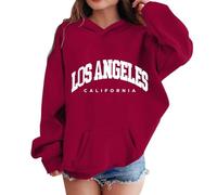Kids Hoodies Letter Print Florida Palm Island Design Comfortable Casual Long Sleeve Hooded Pullover Unique Graphic Girls Boys Age 3 to 12 Years(Red, 9-10 Years)