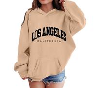 Kids Hoodies Letter Print Florida Palm Island Design Comfortable Casual Long Sleeve Hooded Pullover Unique Graphic Girls Boys Age 3 to 12 Years(Khaki, 9-10 Years)