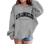 Kids Hoodies Letter Print New York Design Comfortable Casual Long Sleeve Hooded Pullover Unique Graphic Girls Boys Age 3 to 12 Years(Grey, 5-6 Years)