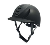Kids Horse Riding Helmet Equestrian Shockproof Comfortable Breathable Summer Adjustable Riding Cap- Carbon Flower Black