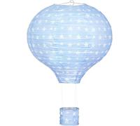 Kids Hot Air Balloon Pendant Ceiling Lampshade - Paper Light Shade with White Star Pattern for Bedroom & Home Decor - 30cm or 40cm in Pink or Blue - LED Bulbs Only (Bluestar30cm)