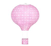 Kids Hot Air Balloon Pendant Ceiling Lampshade - Paper Light Shade with White Star Pattern for Bedroom & Home Decor - 30cm or 40cm in Pink or Blue - LED Bulbs Only (Pinkstar30cm)