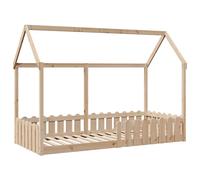(natural, 90 x 190 cm) vidaXL Kids' House Bed Frame Home Bedstead Children Bed Base Solid Wood Pine