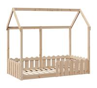 vidaXL Kids' House Bed Frame without Mattress Wax Brown 80x160 cm