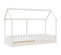 vidaXL Kids' House Bed Frame Without Mattress 80X200 Cm Solid Wood Pine, Brown