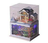 Kids House Kits For Creative Wood Sea Shore Villa Teen Girls Boutique Store Miniature Manual House Dustproof & Lumin Die Cuts Christmas