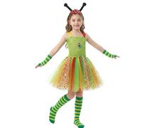 Kids' Hungry Caterpillar Costume, Cute Insect Tutu Dress with Antenna Headband, Gloves and Socks, Halloween and Book Week Outfit