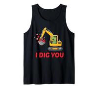 Kids I Dig You T-Rex Dinosaur Excavator Valentine's Day Tank Top