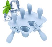 Kids Ice Cream Mold | Freezer Trays 6 Grid Cake Pop Mold - Reusable Silicone Homemade Freezer Treats Tray Ice Cream Moulds for Creative Dessert Preparation