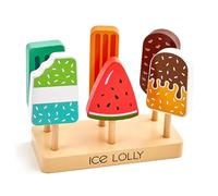 Kids Ice Cream Toys Set, 6Pcs Ice Cream Shop Wooden Simulation Accessories, Ice Lollies Pretend Food Toys Role Play Set, Play Food Sets for Children Kitchen Toddler 3 4 5 Years Old Kids Boys Girls