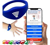 Kids ID Bracelet - Fitted NFC Safety Wristband, Slip-On Child ID Band for Emergency Contact Info, Waterproof Silicone, Not GPS, Wear on Wrist or Ankle, Ideal for Theme Parks, Travel & Beaches