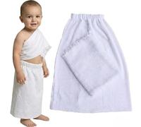 Kids Ihram for Hajj & Umrah - 2 Piece 100% Pure Cotton Ehram Set with Elastic Waist, Soft Absorbent & Breathable Ahram Towels Umrah Dress for Boys Age 1-2 & 3-4 Years, White UK (1-2 Years)
