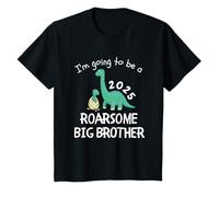 Kids I'm Going To Be A Roarsome Big Brother 2025 Dinosaur Baby T-Shirt