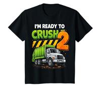 Kids I'm Ready to Crush Garbage Truck Two 2yr 2nd Birthday Boys T-Shirt