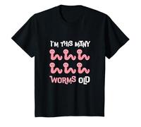 Kids I'm This Many Worms Old - Cute Worm 6th Bday 6 Years Old T-Shirt