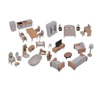 Kids Imagination House Interior Kit - Small Scale Decor Pieces Collection Creative Development Activity System Smooth Edge Safe Material Build | for model house setup story interactive engagement