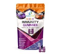 Kids Immunity Gummies | 60 Vegan Gummies | Vitamin C, D3, Zinc & Elderberry | Supports Normal Immune Function | Mixed Berry Flavour | Ages 4-12 | 1 a Day | 60 Day Supply | UK Made | by NutriVolv