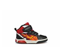 Kids Inek Breathable LED High Top Trainers black/red