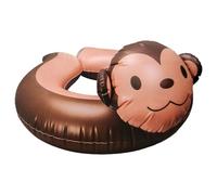 Kids Inflatable Animal Swim Ring - Assorted Animal Designs - 58 x 55cm Water Float for Ages 3-6 - Easy to Inflate - Fun Pool Toy - Max Weight 50kg (BROWN)