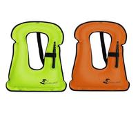 Kids Inflatable Life Vest 2-Pack - Adjustable Buoyancy Aid with Quick-Release Buckles for Snorkeling & Swimming, 2 Colors