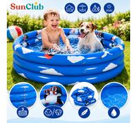 Kids Inflatable Paddling Pool Penguin 100cm Garden Summer Water Play Dog`s Pool