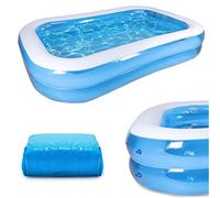 Kids Inflatable Pool, Heavy-Duty Leak-Proof PVC Paddling Pool with Fast Inflate Drain, Multi-Use for Outdoor Water Fun Indoor Ball Pit Pet Pool & Home Aquaculture, Perfect for 2-3 Kids Family Play