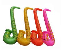 Kids Inflatable Saxophone Musical Instrument 4 Assorted Toys Childrens Blow Up Pack of 4 Accessory ( Sexophne (Pack 4) 75Cm )