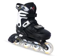 Kids Inline Skates Adjustable Light up Wheels Blades Roller for Boys Girls- Black for Teenagers Youth Racing Car Decorations Indoor Outdoor Birthday Gift for Son and Grandson (Black,Small)