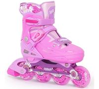 Kids Inline Skates Adjustable Light up Wheels Blades Roller for Boys Girls- Black for Teenagers Youth Age 7 8 9 10 - Racing Car Decorations Indoor Outdoor Birthday Gift(Hot Pink，Large）