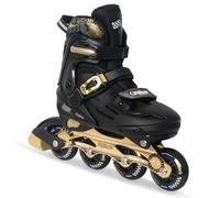Kids Inline Skates Adjustable Light up Wheels Blades Roller for Boys Girls- Black for Teenagers Youth Racing Car Decorations Indoor Outdoor Birthday Gift for Son and Grandson (Gold,Small)