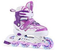 Kids Inline Skates Girls, Adjustable Roller Skates Blades with Light Up Wheels for Beginners Girls (Purple, Medium (UK 1-4))