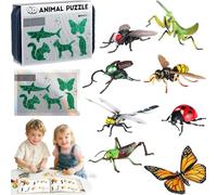 Kids' Insect & Animal Slot-Assembly Toys, Lifelike Insect/Animal Models, Educational Bug Playset, 3 Progressive Levels for Hands-On Assembly, Creativity, and Nature Learning (Advanced)