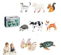 Kids' Insect & Animal Slot Assembly Toys, Realistic Sensory Bin Accessories, 3 Progressive Difficulty Level, with 8PCS Lifelike Insect/Animal Models,for Learning Nature Exploration (Intermediate)