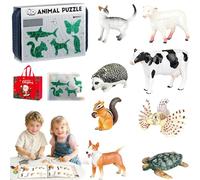 Kids' Insect & Animal Slot-Assembly Toys with 8Pcs Lifelike Insect/Animal Models, Educational Bug Playset, 3 Progressive Levels for Hands-On Assembly, Creativity and Nature Learning (Intermediate)