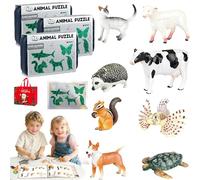 Kids' Insect & Animal Slot-Assembly Toys with 8Pcs Lifelike Insect/Animal Models, Educational Bug Playset, 3 Progressive Levels for Hands-On Assembly, Creativity and Nature Learning (3Mix)