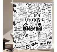 Kids Inspirational Quotes Black White Funny Bathroom Shower Curtain Set