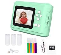 Kids Instant Print Camera - 1080p Digital Photo & Video Camera for Boys & Girls, 2.4in Screen, Includes 32GB SD Card, MP3 Player, Funny Games & 3 Rolls Photo Paper