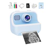 Kids Instant Print Camera - 1500mAh small Photo Printer, Child Camera Snapper | Children's Digital Video Camera Toys, 1080p HD Video Recorder for Kids' Christmas or Birthday, ABS Silicone Material