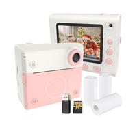 Kids Instant Print Digital Camera 1080P Video Dual Lens 2 8 Inch IPS Screen Built-in Battery Photo Frames with 3 Rolls Thermal Printing Paper Neck Strap 32GB TF Card for Photography Journey