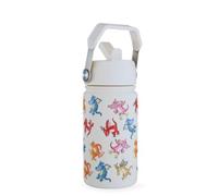 Kids Insulated Water Bottle 400ml Stainless Steel - Leakproof Straw Lid, BPA Free, Triple Wall Vacuum Flask for School, Travel & Sports (Zog Cream)
