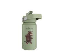 Kids Insulated Water Bottle 400ml Stainless Steel - Leakproof Straw Lid, BPA Free, Triple Wall Vacuum Flask for School, Travel & Sports (Gruffalo Green)