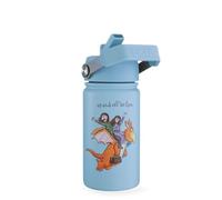 Kids Insulated Water Bottle 400ml Stainless Steel - Leakproof Straw Lid, BPA Free, Triple Wall Vacuum Flask for School, Travel & Sports | Gruffalo Zog Blue