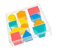 Kids Interactive Educational Geometry Puzzle Tiles Colorful Geometric Shape Math Learning Tool for School Home Educational Dolls