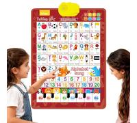 Kids Interactive Educational Wall Chart Talking Toy,Talking ABC & 123s & Piano Tone & Music Poster,Electronic Interactive Alphabet Wall Chart for Toddler