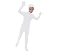 Kids Invisible Man Costume Full Body Bodysuit with Hooded Face Opening Gloves and Feet, Stretch Stage Performance Fancy Dress Outfit Available in 16 Colours for Birthday Party Role Play School Event