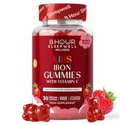 Kids Iron Gummies, 30 Count - Vegan, Sugar-Free, & Chewable with Vitamin C for Immune & Energy Support - Perfect for Picky Eaters & Children 3+ - Strawberry Flavor, 1-Month Supply