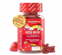 Kids Iron Gummies | Iron and Vitamin C | 30 Gummies | Novomins | Iron Supplements for Energy & Immune System | Alternative to Iron Tablets | Vegan & Gluten-Free