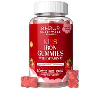 Kids Iron Gummies - Vegan, Sugar Free & Chewable | with Vitamin C, B12 & Folic Acid | Immune & Energy Support for Kids 3+ | Alternative to Iron Tablets | 1 Month Supply | Strawberry Flavour