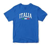 Kids Italia T Shirt 2024 Retro Italy Italian Sports Games Athlete Boys Girls Tee, 1-2 Years, Royal