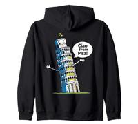 Kids Italy Leaning Tower Pisa "Ciao from Pisa" Girl or Boy Zip Hoodie